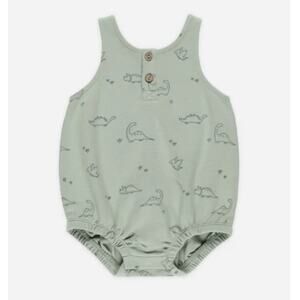 Quincy Mae Baby Sage Dino Sleeveless Bubble Romper Size 12-18 M